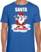 Bellatio Decorations Santa for president Kerstshirt / Kerst t-shirt blauw voor heren - Kerstkleding / Christmas outfit S