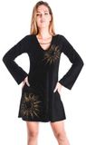 Outer Vision Cosmic Dames Mini-jurk - Zwart - XL