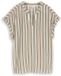 Tom Tailor Losvallende blouse met V-hals - Maat 44 - olive white irregular stripe