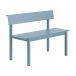 Muuto Banc linéaire en acier avec dossier bleu pâle, 110x34 cm