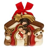 THUN - Formeel met kerststal - kerstdecoratie huis - middenformaat - keramiek - 15,3 x 4 x 13 h cm