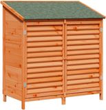 vidaXL Tuinschuur met plat dak bruin 106 x 56 x 113,5 cm massief vurenhout
