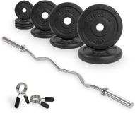 VirtuFit Gietijzeren Halterset - EZ Curlstang - Veerclip - 30 mm - 25 kg