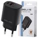 Beline Chargeur. Adaptateur réseau. 1x USB-C + 1x USB 30W. Noir (adaptateur seul). Pd 3.0 + Qc 3.0. Bln2Cb30 Gan