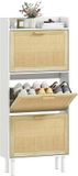 HOMCOM Schoenenkast - Spaanplaat - 65x24,5x153cm - Wit