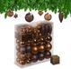 Relaxdays Kerstballen - Set van 110 - Kunststof - Bruin
