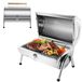 Merkloos Klapgrill Roestvrij staal Houtskool 34 x 21,5 cm Dubbel grilloppervlak Voor camping