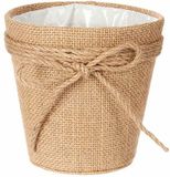 Grondlegger Plantenbak, Bruin, Jute, Plastic, Rond, 12 cm diameter, 24 Stuks