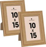 Atmosphera Cadre photo pour une photo de 10 x 15 cm - 2x - naturel - cadre photo Classico - Bois - debout et suspendu