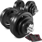 Hop-Sport Halterset 60 kg – Gietijzeren Halters met Verbindingsbuis, Starlocks en Handschoenen – 2x30 kg Set voor Gewichtheffen