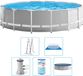 Intex Prism Frame Piscine - 457x122 cm - Rond - Avec pompe-filtre + accessoires