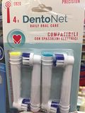 Dentonet Precision Universele reserveborstels voor elektrische tandenborstel, 1 verpakking met 4 borstelkoppen