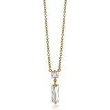 Own ZINZI zilveren ketting 45cm geel verguld rechthoek vierkant wit ZIC2056Y
