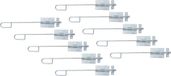 Alberts 863357 grendel met bout, met bevestigde lus, blauw gegalvaniseerd, plaat 90 x 67 mm, bout Ø 13,5 x 400 mm, set van 10 stuks