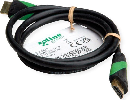 ROLINE GREEN ATC 8K HDMI Ultra HD Kabel met Ethernet, M/M, zwart, 3 m