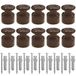 Amarcords Porcelain Insulators for Braided Textile Cable Installation [10 pcs] - Cable Clamp with Screws and Plugs BROWN