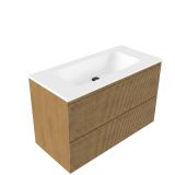 Saniclass Ensemble de meubles de salle de bain - 100x45x77.5cm - Chêne mat naturel
