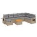 vidaXL 9-delige Loungeset met kussens, polyrattan, gemengd beige