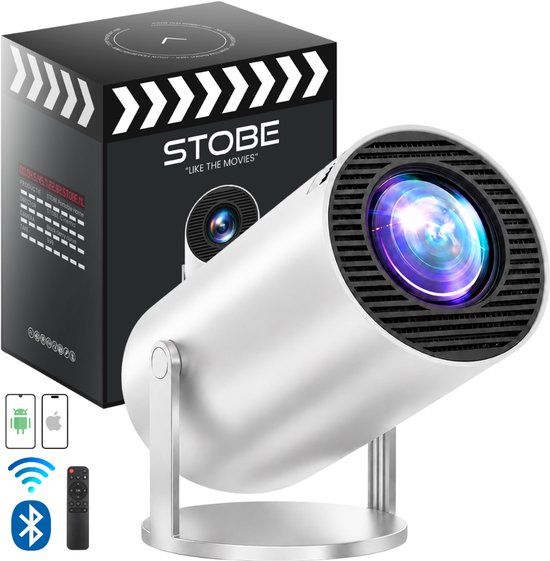 STOBE LIKE THE MOVIES Mini Beamer Alles-in-één Smart TV Projector Draagbaar 4K Support Ultra HD WIFI Bluetooth Geschikt voor Apple & Android streaming