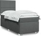 vidaXL Boxspring met matras stof donkergrijs 90x200 cm