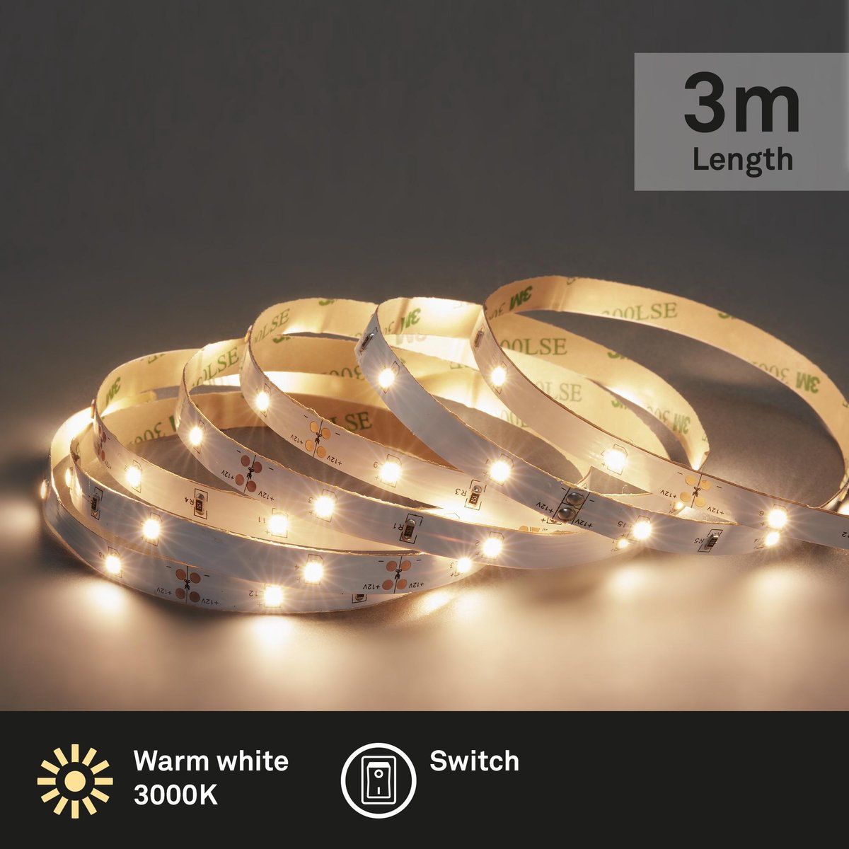 Briloner Leuchten 2260-090P LED Strip - 3m - Wit