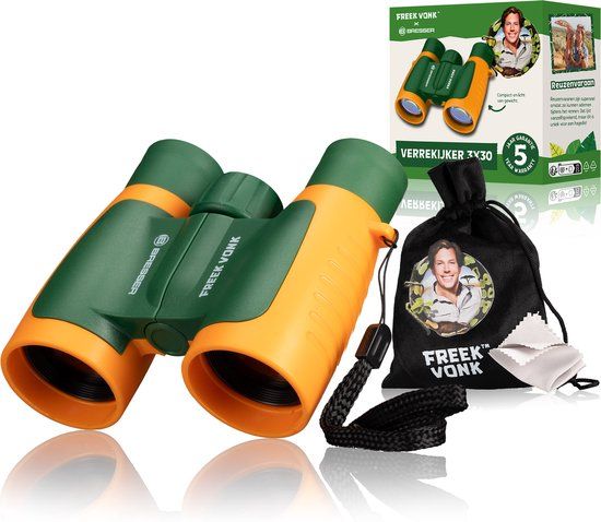 Freek Vonk x BRESSER - 3x30 Verrekijker voor Kinderen - Groen/Oranje