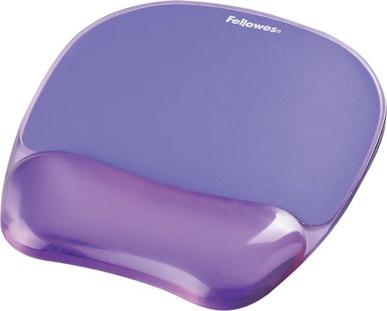 Fellowes Crystals Gel Muismat met Polssteun - Paars/Violet - Ergonomisch