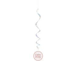 Unique Party Hangdecoratie Happy Birthday Rosé Goud 81cm 6st