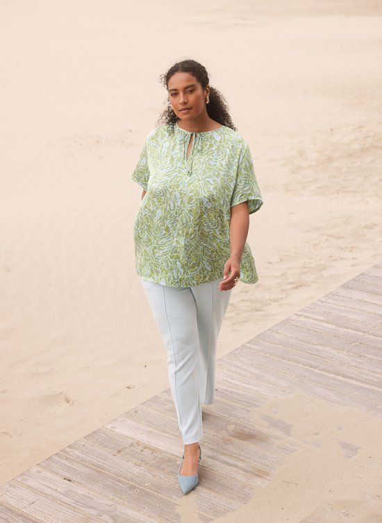 YEST CURVE Lara Tops - Botanic Green/Multi - maat 2(50)