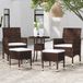 Maison Exclusive - Salon de jardin 5 pièces en rotin synthétique marron