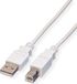 Value USB 2.0 Kabel, type A-B, wit, 4,5 m
