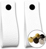 Brute Strength BIGsave B.V. Leren handgrepen - Wit - 2 stuks - 16,5 x 2,5 cm