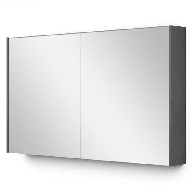Maxaro Spiegelkast Met Verlichting Modulo 120x70cm Donkergrijs Beton