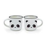 LEGAMI Espressokopjes, meerkleurig, 5,5 x 5,5 x 5 cm, Panda (verpakking van 2)
