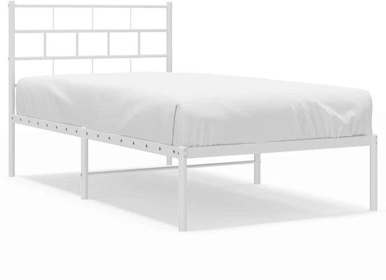 VidaXL Bedframe Metaal Wit 107x203 cm