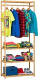 Merkloos Relaxdays Kledingrek met schoenenrek - 163 x 70 x 29 cm - Bamboe