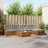 vidaXL - Acacia Houten Loungeset met 5 Zitplaatsen - Naturel en Lichtgrijs
