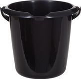 Whitefurze Emmer - 10 liter - kunststof - zwart - handige schenktuit - stevige hendel - 30 x 30 x 28 cm - huishoud - schoonmaken