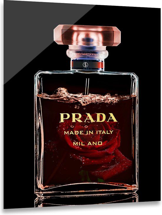 Ter Halle Glass Painting 60 x 80 cm - Prada Perfume Red - Modern Style