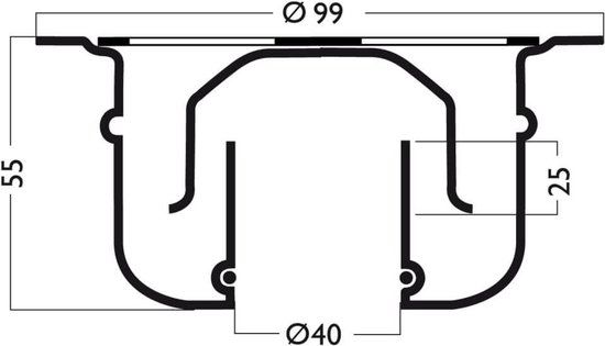 Van Den Berg Vloerput 412ROND - RVS - Rond - Open Rooster - ø 40mm