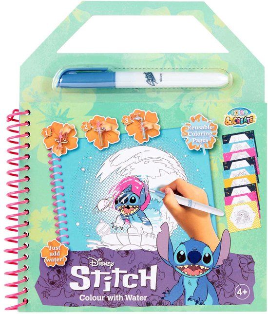 Top1Toys Disney Stitch Waterkleurboek - Kleurboek voor Kinderen - Kleurboek Jongen - Kleurboek Meisje