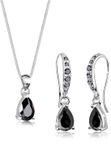 Elli - Sieraden Set - Dames druppel hanger Fonkelend met zirkonia kristallen in 925 sterling zilver - Dames