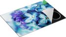 Chefcare Inductie Beschermer Blauwe Lila Bloemen - Seringen - 75x50 cm - Inductie Mat