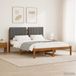 vidaXL Bedframe met gestoffeerd hoofdbord Naturel en lichtgrijs