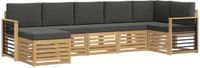 vidaXL - Hoek loungeset - 7 zitplekken - Wit en antracietkleurig - Acacia hout