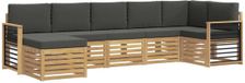 vidaXL - Hoek loungeset - 7 zitplekken - Wit en antracietkleurig - Acacia hout