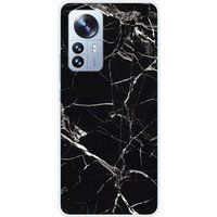 Xiaomi Mi 12 Pro Marbre noir bedrukt siliconen hoesje