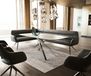 Taya-Flex Banc de salle à manger Taya-Flex 285x190 cm microfibre anthracite vintage pied croisé angulaire acier inoxydable ressort ensaché liens