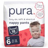 Pura Eco slipjes maat 6 (15 kg +), 18 stuks - wegwerp voor de gevoelige en allergische huid, hypoallergeen, parfumvrij, gemakkelijk te scheuren