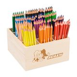 JOLLY Classpack - Wood, supersticks Aqua, basic kleuren, houten doos met 144 waterverfstiften, 12 basiskleuren, onbreekbaar en niet giftig, ideaal voor school en kleuterschool